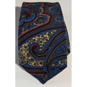 Stefano Ricci Men's  100% Silk Tie Made in Italy Blue Red Paisley Saks Fifth Ave